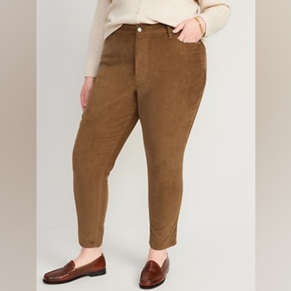 Old Navy Brown High-Waisted OG Straight Corduroy Ankle Pants Women's 20